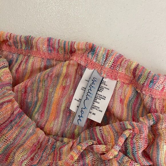 Isabella Rose Coverup Pants Women's Small Mesh Slit Drawstring Colorful NWT - Picture 11 of 14